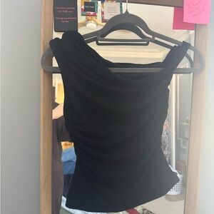 Princess Polly Black Ruched Blouse